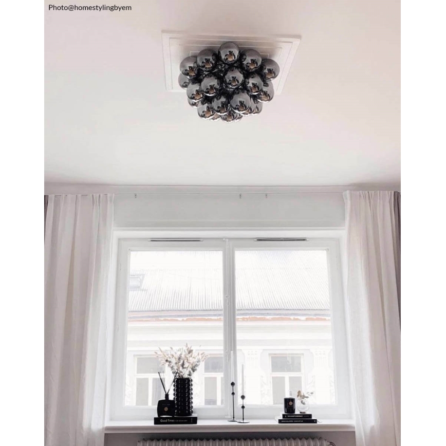 ByRydens - Плафон GROSS 6xG9/5W/230V опушен/черен Ø 50 см