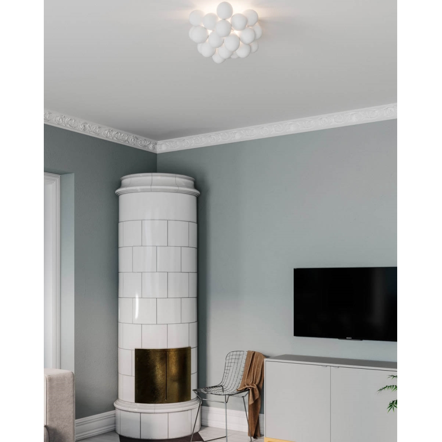 ByRydens - Плафон GROSS 6xG9/5W/230V бял Ø 50 см