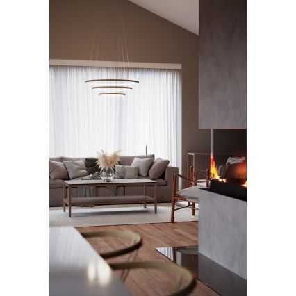 ByRydens - LED Пендел TRIONE LED/45W/230V кафяв Ø 80 см