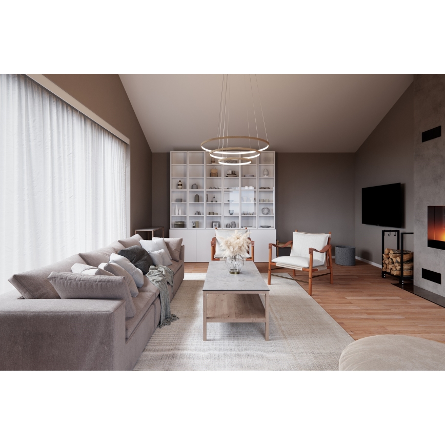 ByRydens - LED Пендел TRIONE LED/45W/230V кафяв Ø 80 см