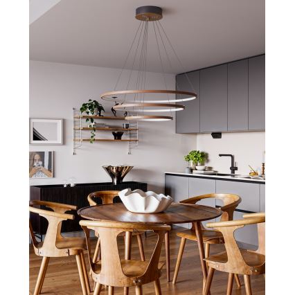 ByRydens - LED полилей на кабел TRIONE LED/45W/230V кафяв Ø 80 см