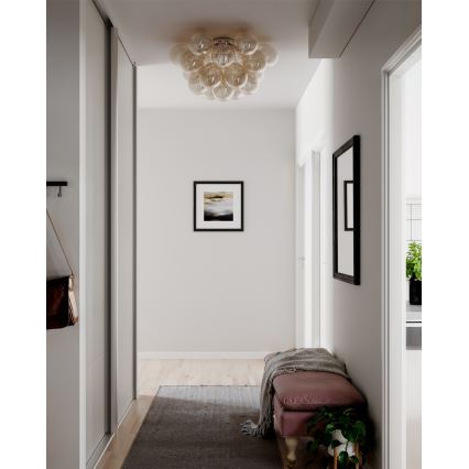 ByRydens - Плафон GROSS 6xG9/8W/230V димно/кафяво диаметър 70 см