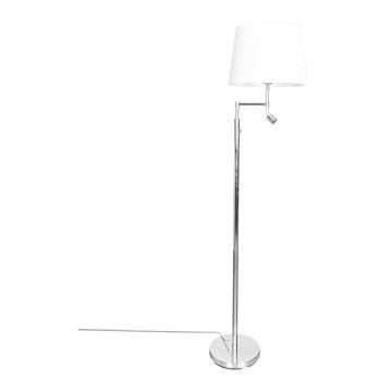 ByRydens - LED Лампион ORLANDO 1xE27/5W/230V + LED/3W бял/лъскав хром Ø 36 см