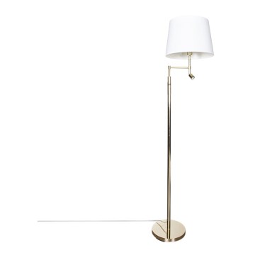 ByRydens - LED Лампион ORLANDO 1xE27/5W/230V + LED/3W бял/златист Ø 36 см