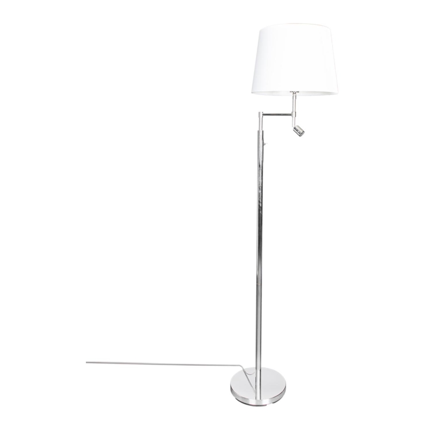 ByRydens - LED подова лампа ORLANDO 1xE27/5W/230V + LED/3W бяла/лъскав хром, Ø 36 см