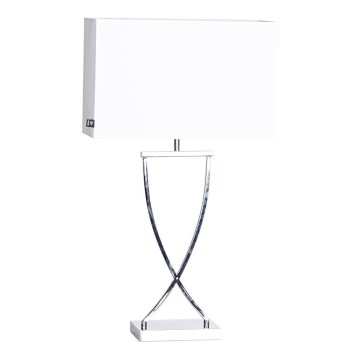 ByRydens - Настолна лампа OMEGA 1xE27/5W/230V бяла/лъскав хром