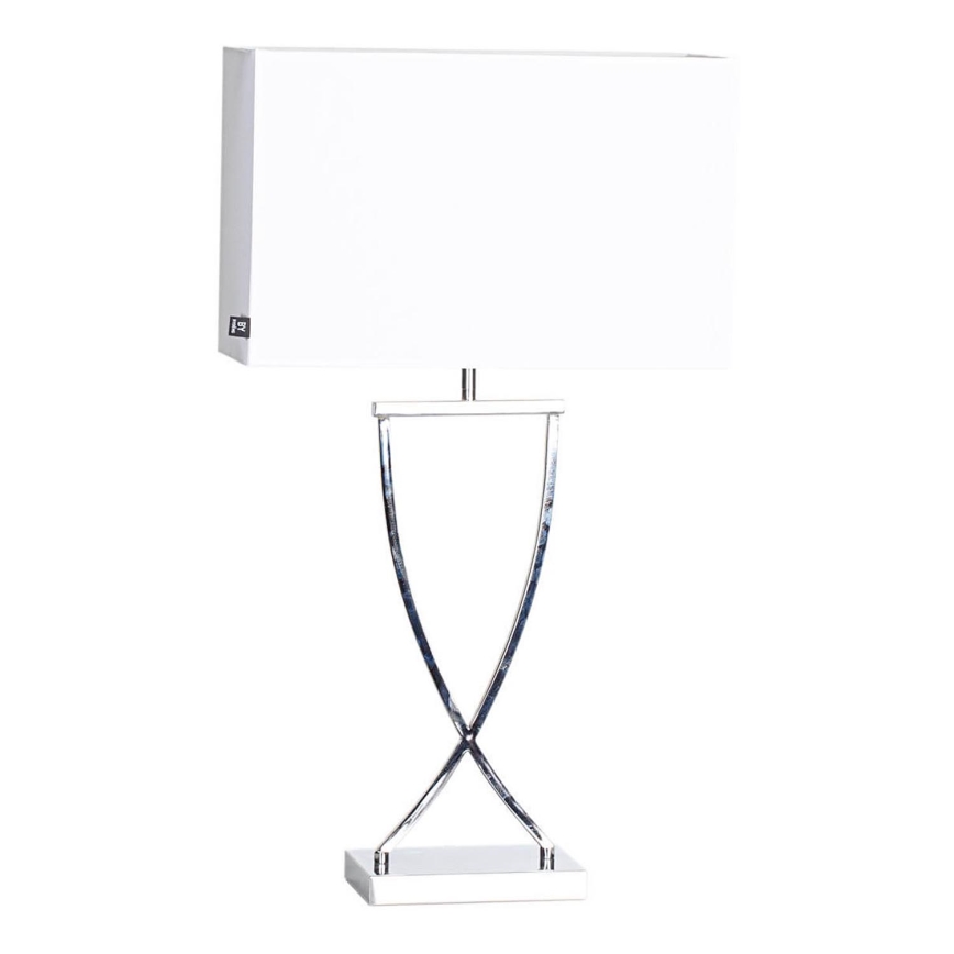 ByRydens - Настолна лампа OMEGA 1xE27/5W/230V бяла/лъскав хром