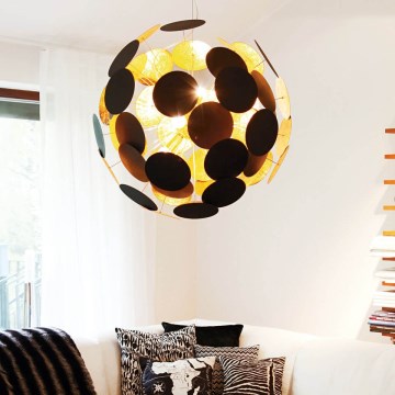 ByRydens - Пендел PLANET 4xE14/5W/230V черен/златист Ø 50 см