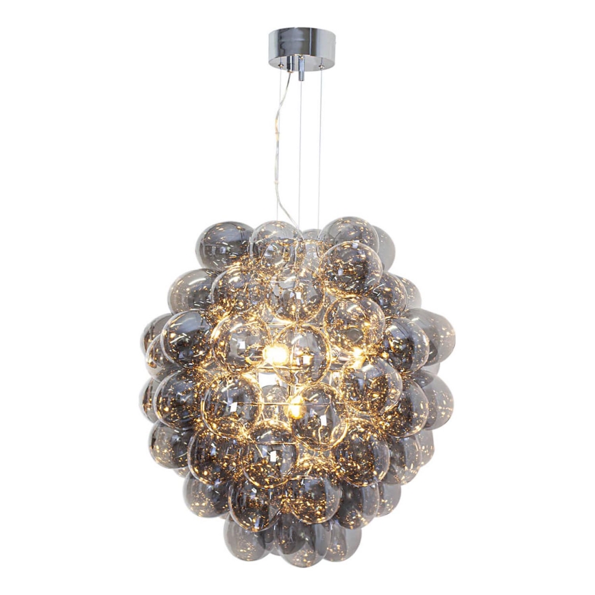 ByRydens - Полилей на кабел DELUXE 4xE14/5W/230V сив/димно