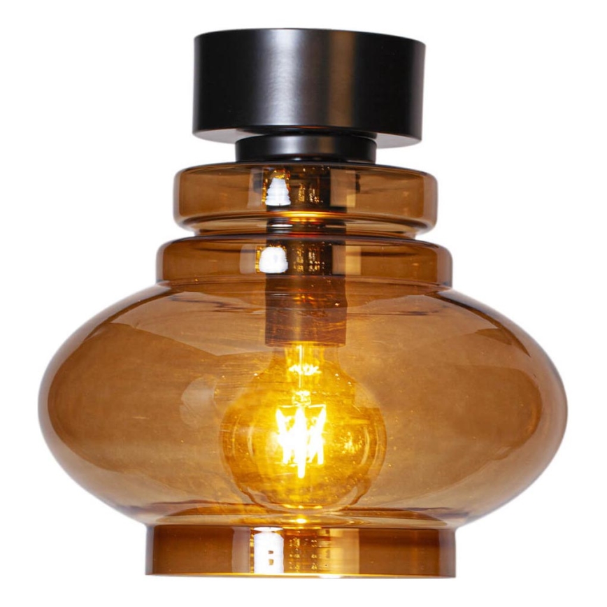 ByRydens - Таванно осветително тяло DOLORES 1xE27/5W/230V Ø 30 см кафяво/димчено