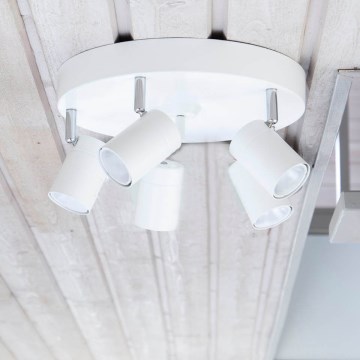 ByRydens - Точково осветително тяло CORRECT 5xGU10/7W/230V, бяло, диаметър 30 см