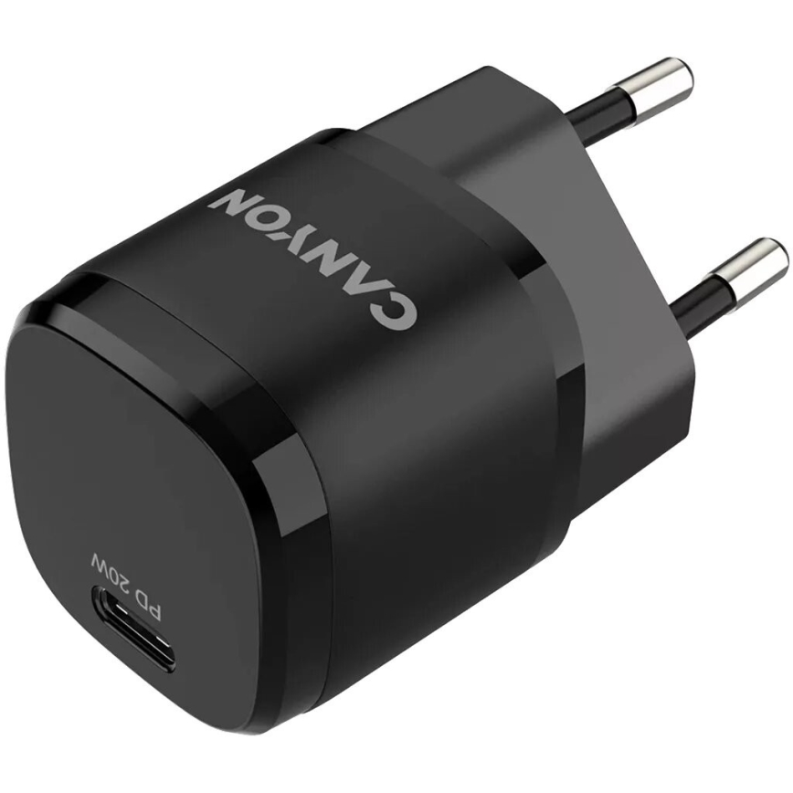 Canyon - Адаптер за бързо зареждане Power Delivery 20W черен
