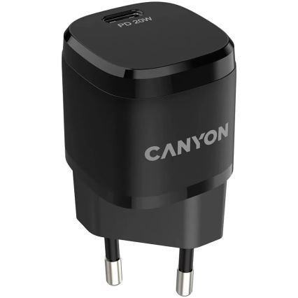 Canyon - Адаптер за бързо зареждане Power Delivery 20W черен
