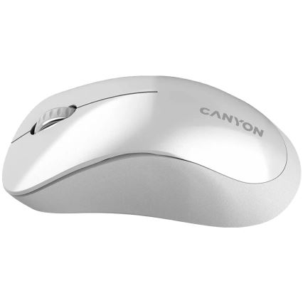 Canyon - Безжична оптична мишка с Pixart сензор MW 1200 DPI 2xAAA бяла