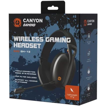 Canyon - Безжични слушалки с микрофон 400 mAh черен