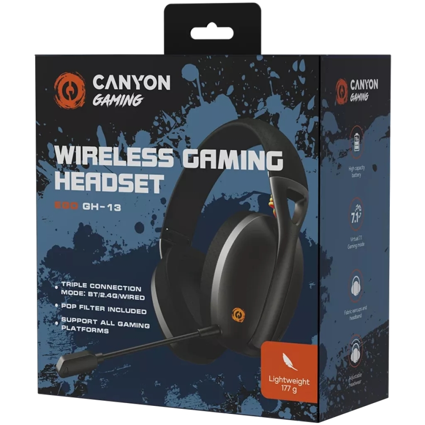 Canyon - Безжични слушалки с микрофон 400 mAh черен