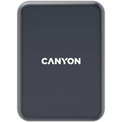 Canyon - Магнитна стойка за телефон за кола с функция за безжично зареждане Qi 5V, квадратна, черна