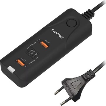 Canyon - Зарядно устройство 2xUSB A + 2xUSB C Power Delivery 20W