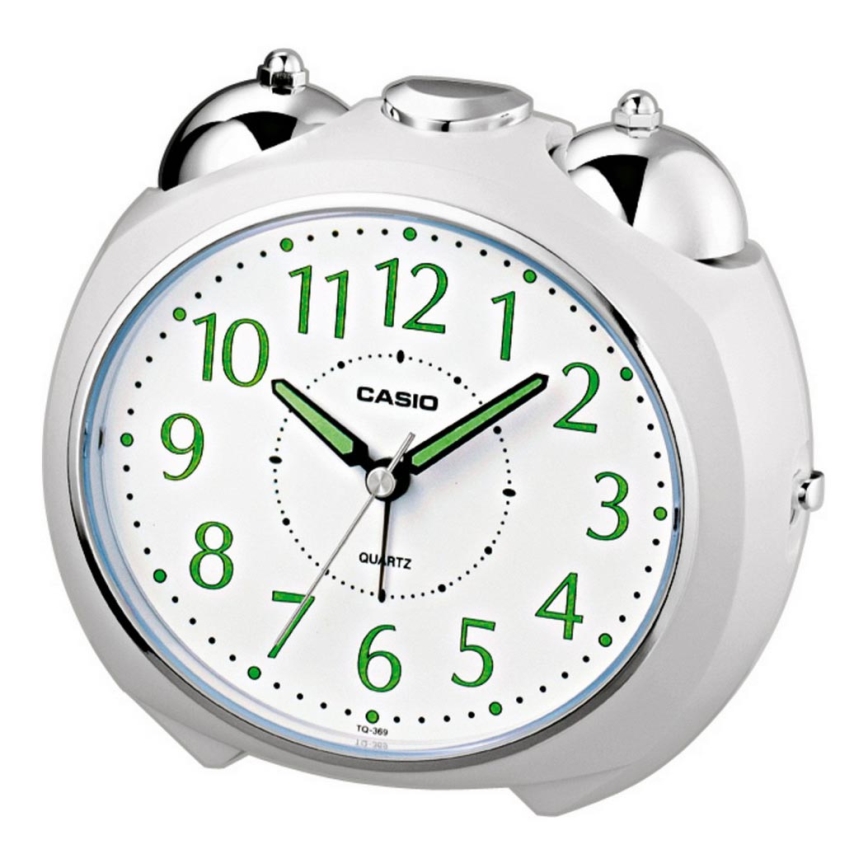 Casio - Будилник 1xLR14 бял/лъскав хром