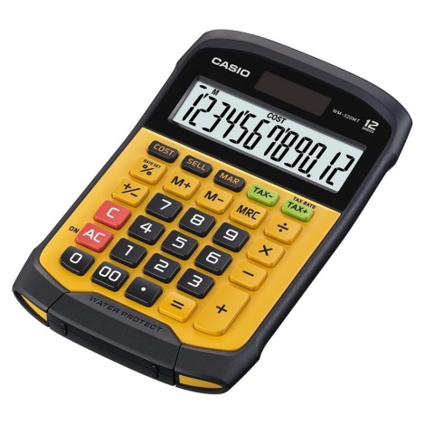 Casio - Водоустойчив настолен калкулатор 1xCR2032 IP54 черен/оранжев