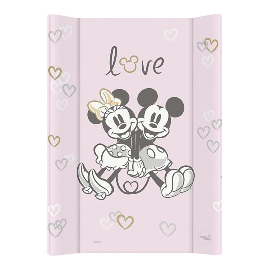 CebaBaby - Подложка за повиване с фиксирана дъска двустранна DISNEY 50x70 см розова