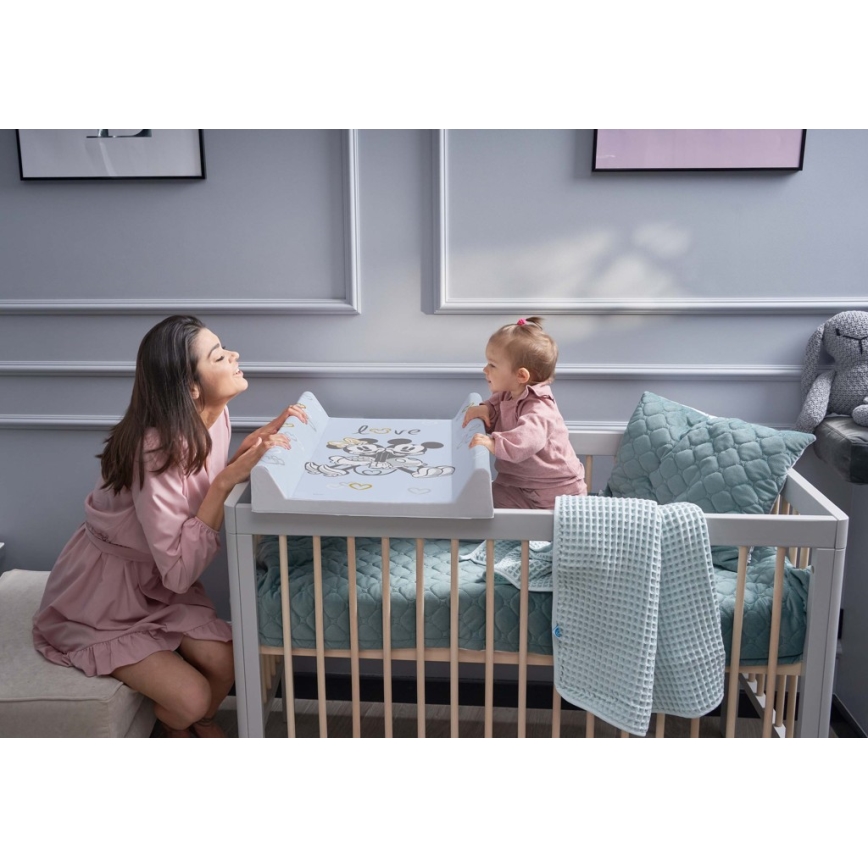 CebaBaby - Подложка за повиване с фиксирана дъска двустранна DISNEY 50x70 см синя