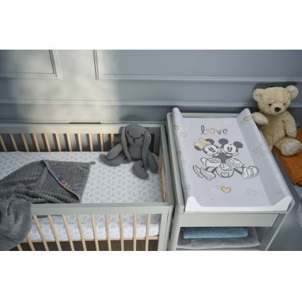 CebaBaby - Подложка за повиване с фиксирана дъска двустранна DISNEY 50x70 см сива
