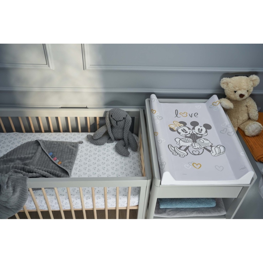 CebaBaby - Подложка за повиване с фиксирана дъска двустранна DISNEY 50x70 см сива