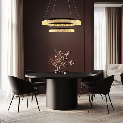 Чер Black FROZI LED/38W/230V, 60 см диоден лустър с въже
