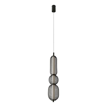 Черен LED осветител на окачен кабел PUMA LED/15W/230V диаметър 14 см