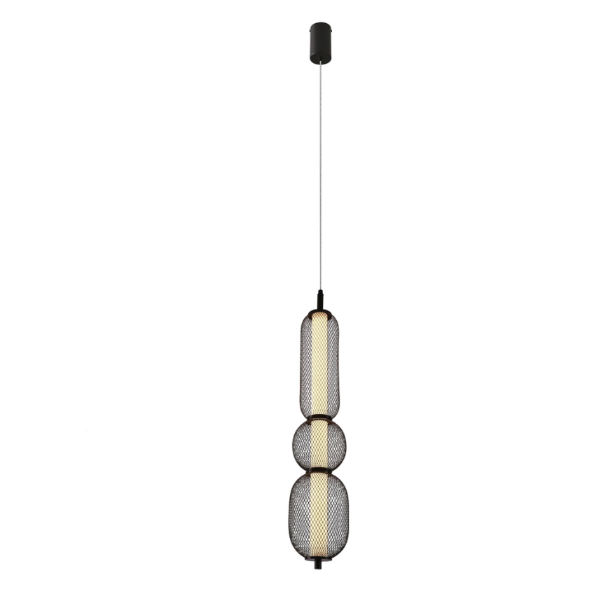 Черен LED осветител на окачен кабел PUMA LED/15W/230V диаметър 14 см