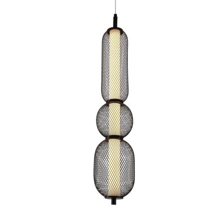 Черен LED осветител на окачен кабел PUMA LED/15W/230V диаметър 14 см