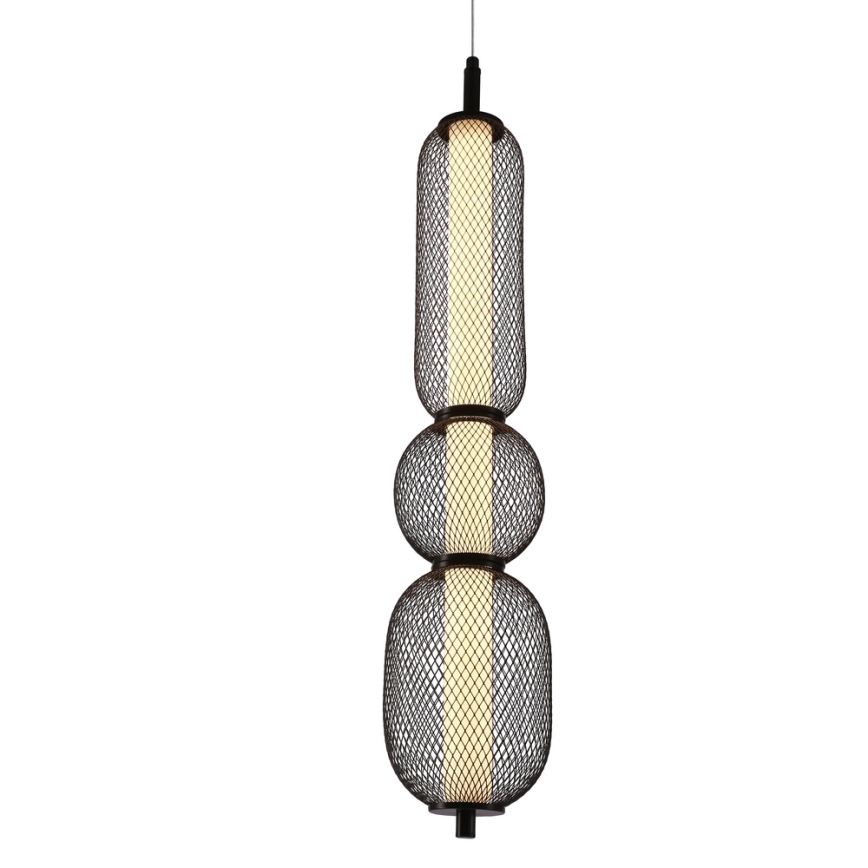 Черен LED осветител на окачен кабел PUMA LED/15W/230V диаметър 14 см