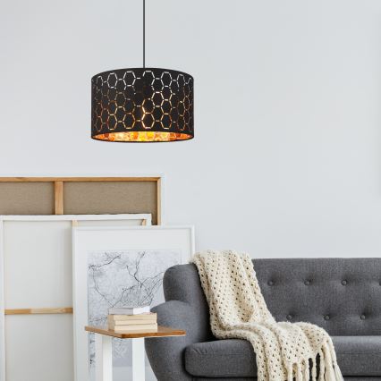 Черно окачен осветител ULLE 1xE27/15W/230V