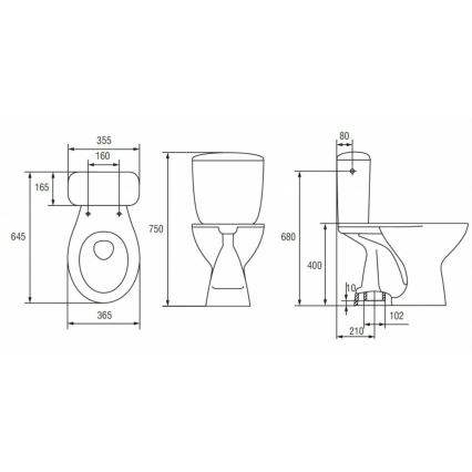 Cersanit K08-029 - Подова тоалетна чиния с капак PRESIDENT керамика/бяла
