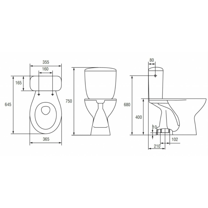 Cersanit K08-029 - Подова тоалетна чиния с капак PRESIDENT керамика/бяла