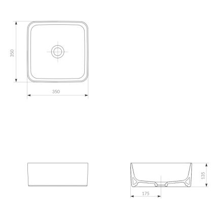 Cersanit K114-007-ECO - Мивка за плот CREA 35x35 см керамика/гланцово бяло