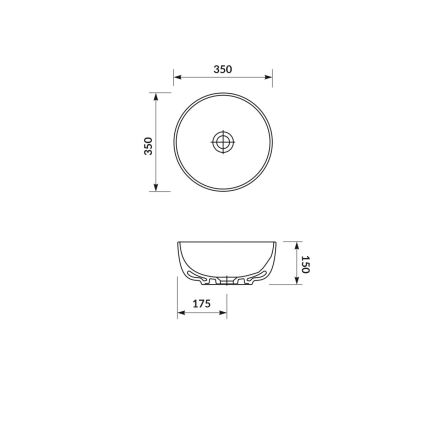 Cersanit K116-047-ECO - Мивка за плот MODUO Ø 35 см керамика/бял гланц