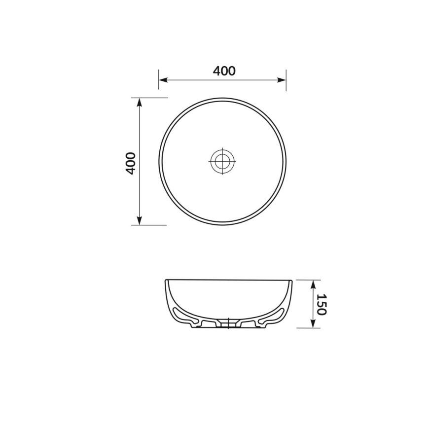 Cersanit K116-048-ECO - Мивка за плот MODUO Ø 40 см керамика/бял гланц