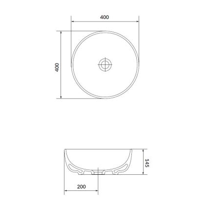 Cersanit K116-048 - Мивка за плот MODUO Ø 40 см керамика/бял гланц