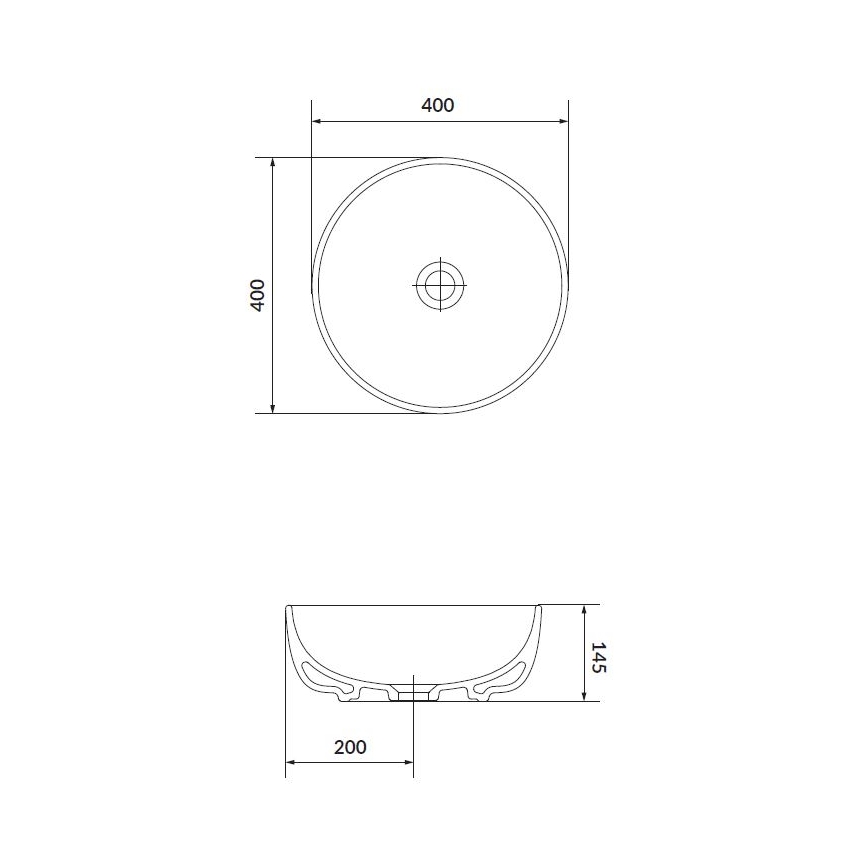 Cersanit K116-048 - Мивка за плот MODUO Ø 40 см керамика/бял гланц