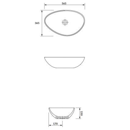 Cersanit K116-052 - Мивка за плот MODUO 36,5x56,5 см керамика/бял гланц