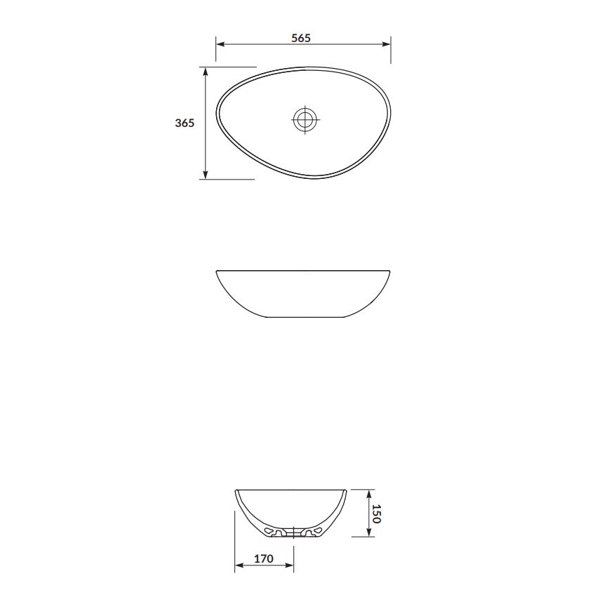 Cersanit K116-052 - Мивка за плот MODUO 36,5x56,5 см керамика/бял гланц