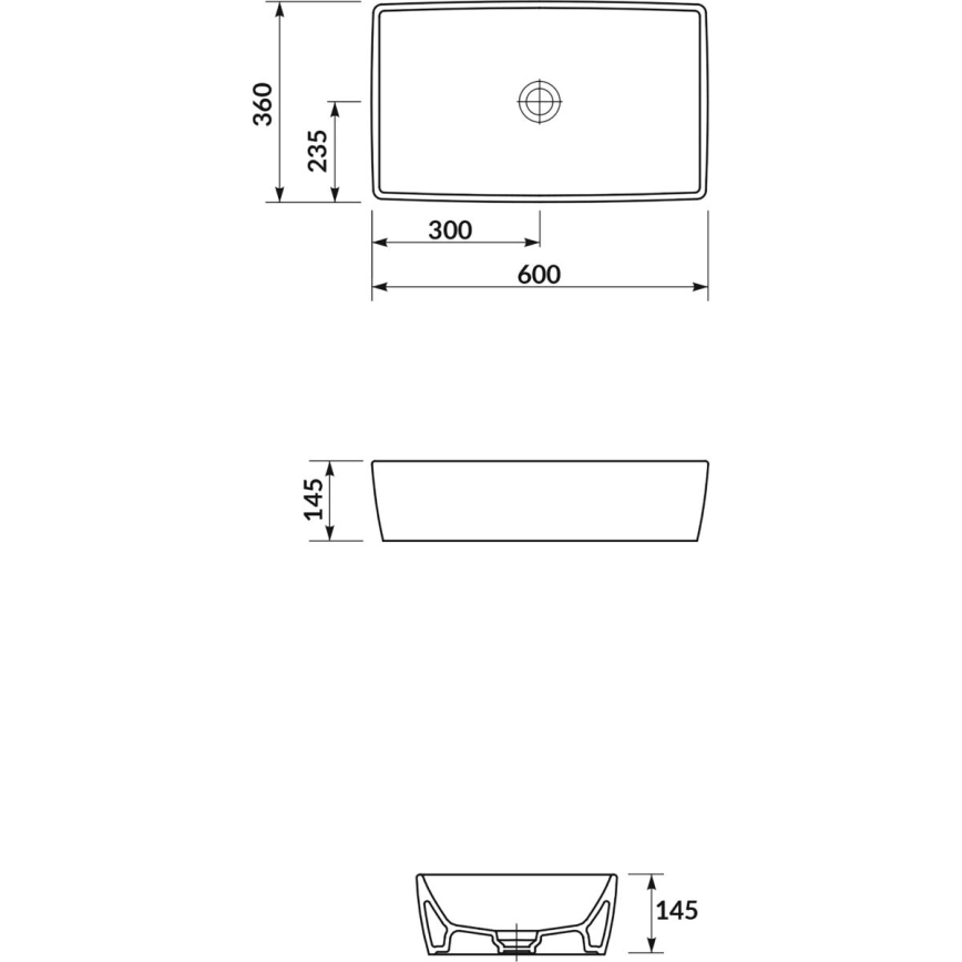 Cersanit K35-047-ECO - Мивка за плот CITY 36x60 см, керамика, бял гланц