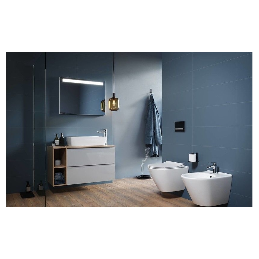 Cersanit K701-104 - Висяща тоалетна с капак CITY OVAL керамика/бял