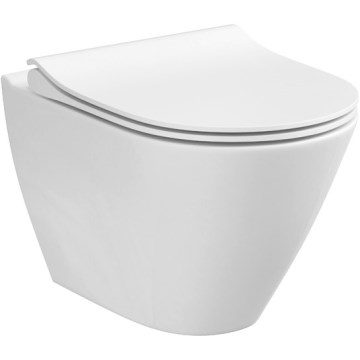 Cersanit K701-104 - Висяща тоалетна с капак CITY OVAL керамика/бял