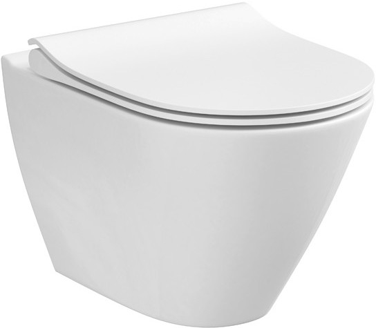 Cersanit K701-104 - Висяща тоалетна с капак CITY OVAL керамика/бял