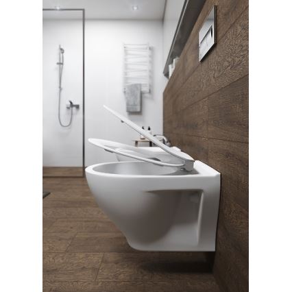 Cersanit K701-147 - Висяща тоалетна с капак SAVIO керамика/бял