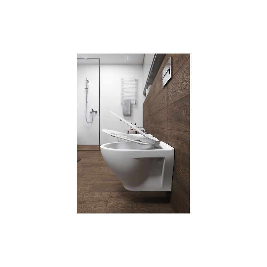 Cersanit K701-147 - Висяща тоалетна с капак SAVIO керамика/бял