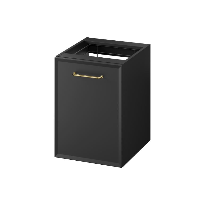 Cersanit S1022-012 - Стенен шкаф за баня MILLE 40x55x45 см с кош за пране, черен